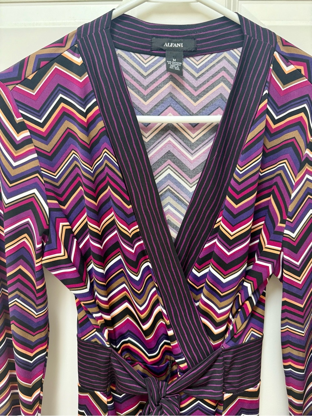 Alfani Multicolor Chevron Wrap Tunic in Purple & Pink